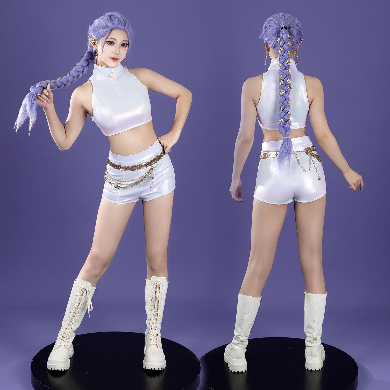 [ylevol] KPop Demon Hunters Rumi White Stage Outfit Cosplay Costumes