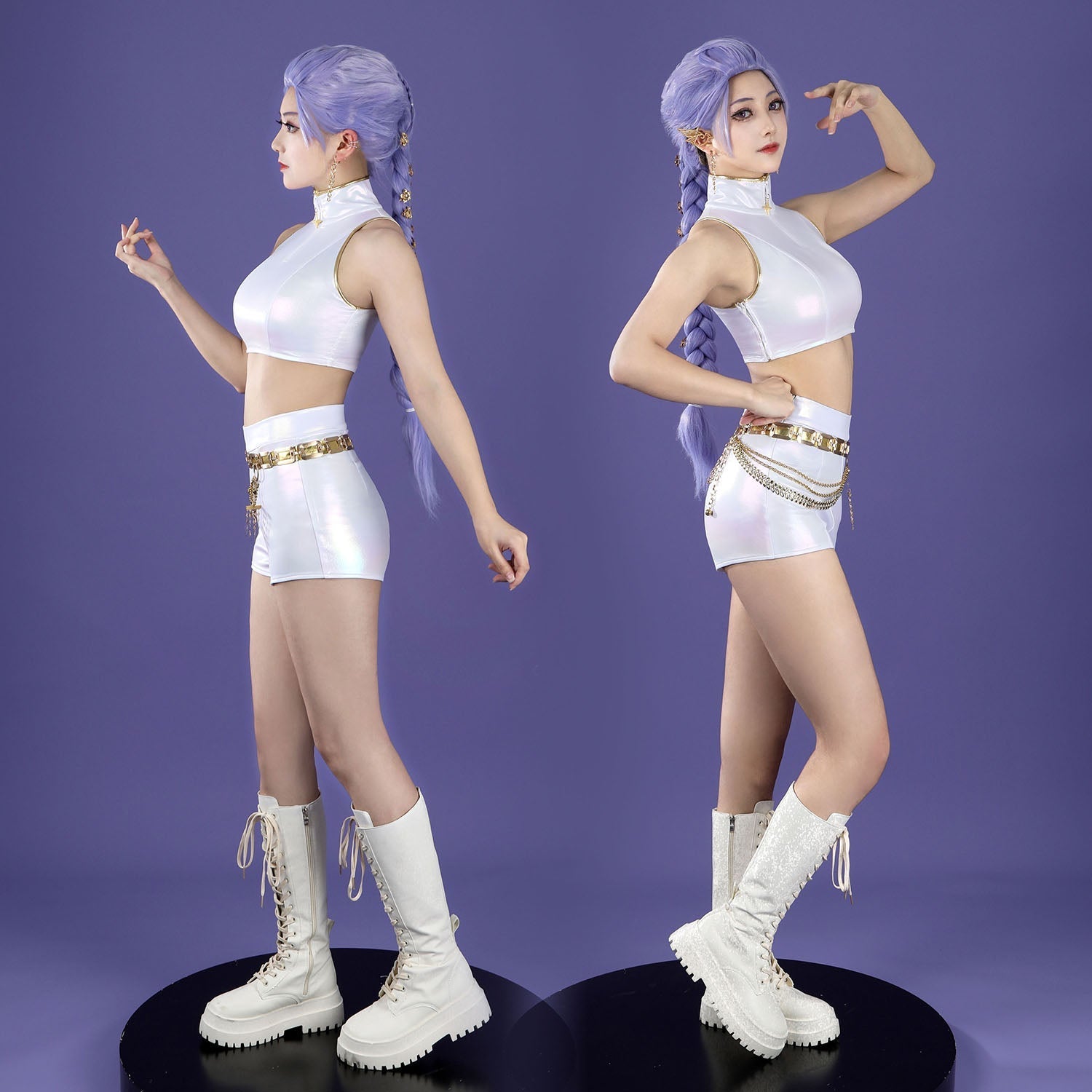 [ylevol] KPop Demon Hunters Rumi White Stage Outfit Cosplay Costumes