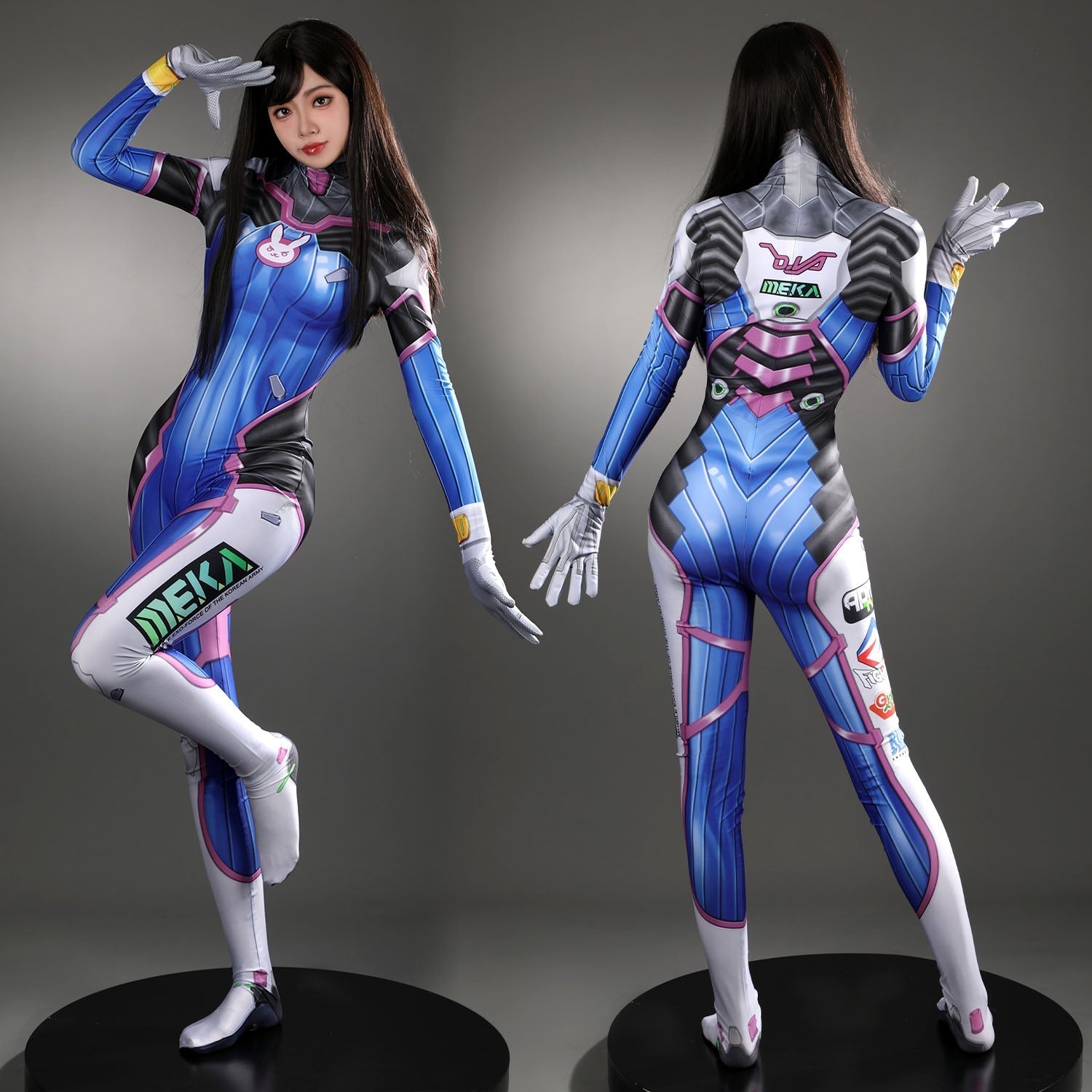 [ylevol] Overwatch D.Va Hana Song Female Blue Jumpsuit Cosplay Costumes