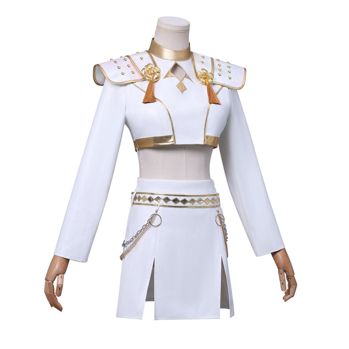 [ylevol] KPop Demon Hunters Zoey White Outfit Adult Kids Cosplay Costumes
