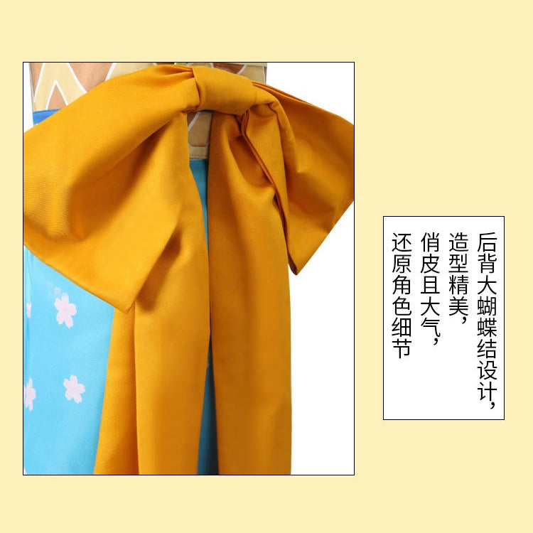 [ylevol] Anime Navigation Nami Kimono Blue Pajamas Fullset Cosplay Costumes