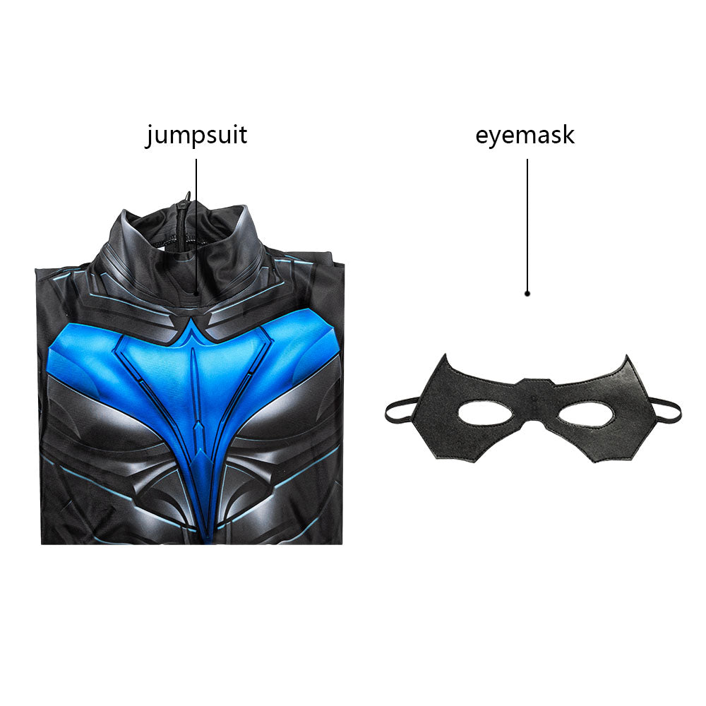 [ylevol] Titans Nightwing Kids Jumpsuit with Eyemask Cosplay Costumes
