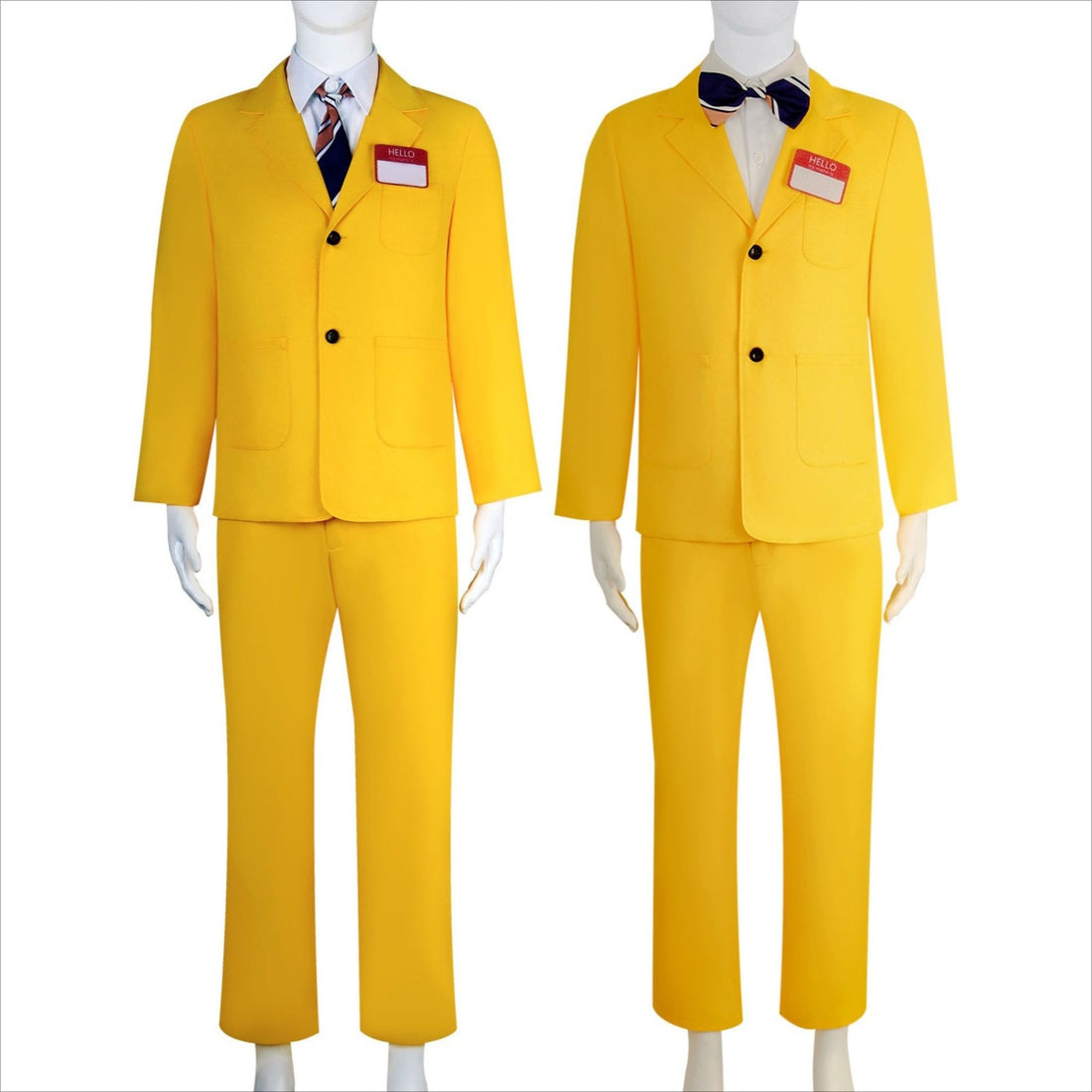 [ylevol] Beetle Juice Shrunken Head Bob Yellow Suit Halloween Cosplay Costumes