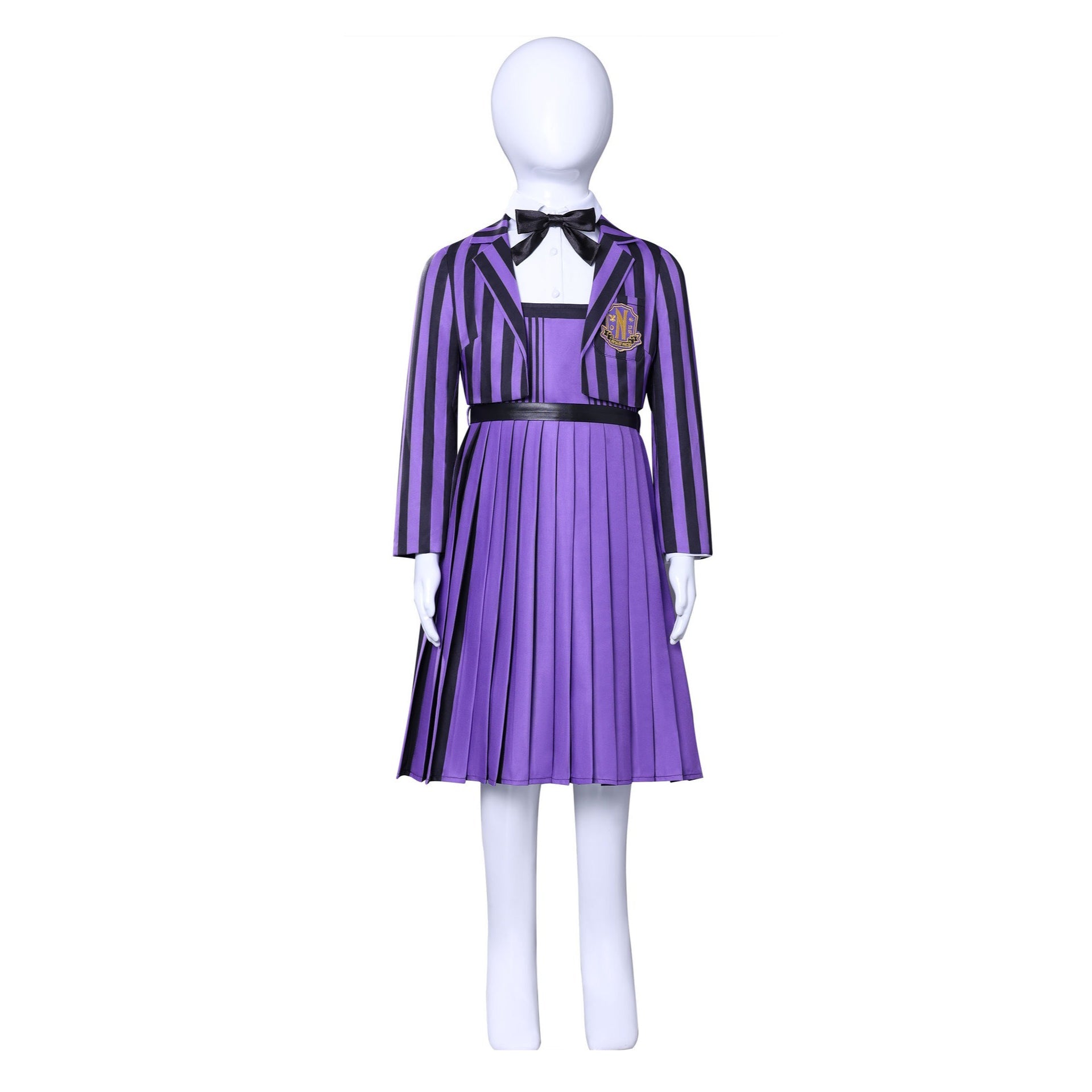 [ylevol] Wednesday 2 Addams Nevermore Academy Purple Short Uniform Adult Kids Costumes