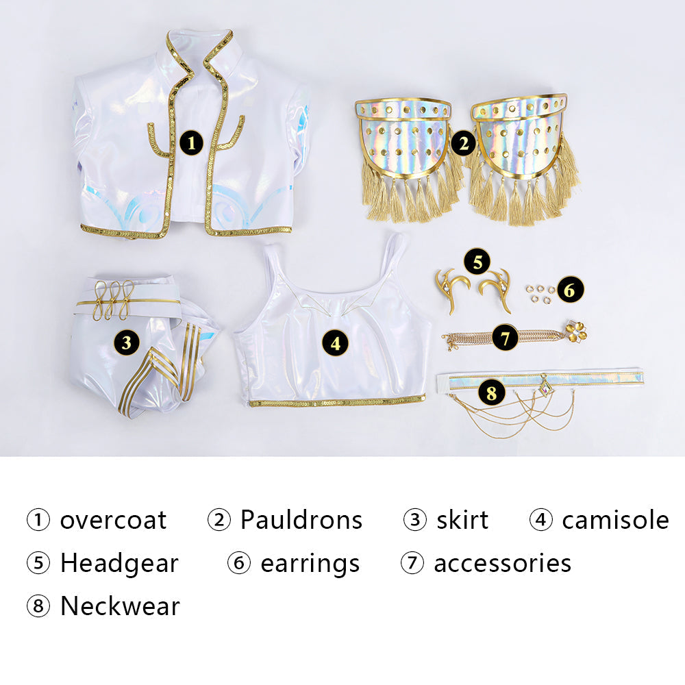 [ylevol] KPop Demon Hunters Mira White Stage Outfit Cosplay Costumes