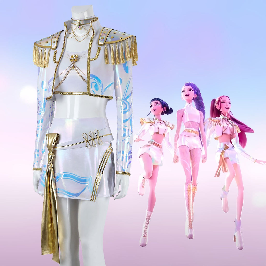 [ylevol] KPop Demon Hunters Mira White Stage Outfit Cosplay Costumes