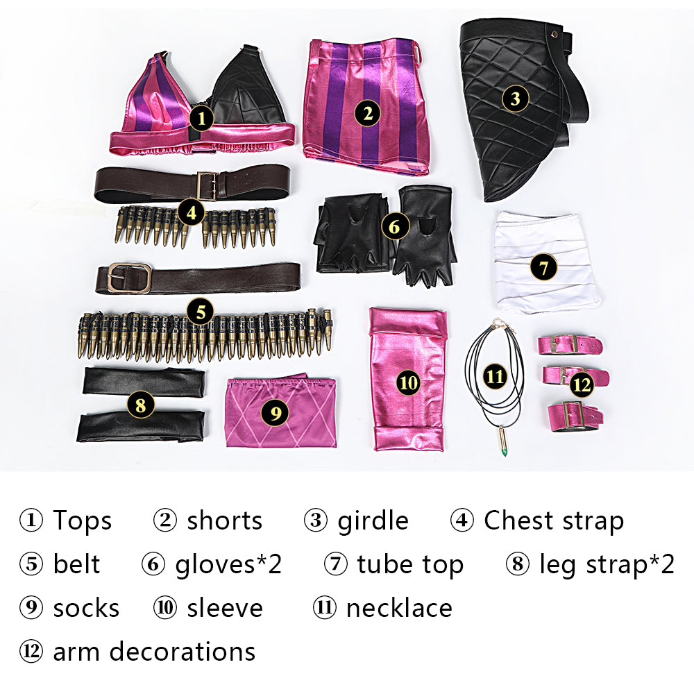 [ylevol] Game LOL Loose Cannon Jinx Top Level Cosplay Costumes