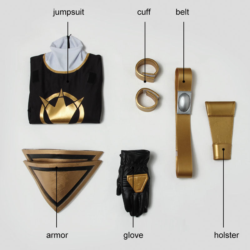 [ylevol] Mighty Morphin Power Rangers Asuka Abaranger Abare Black Costumes