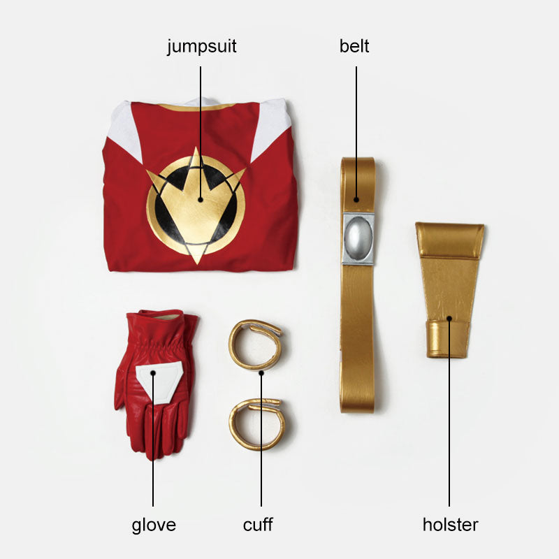 [ylevol] Mighty Morphin Power Rangers Abare Max Ryouga Hakua Abare Red Costumes