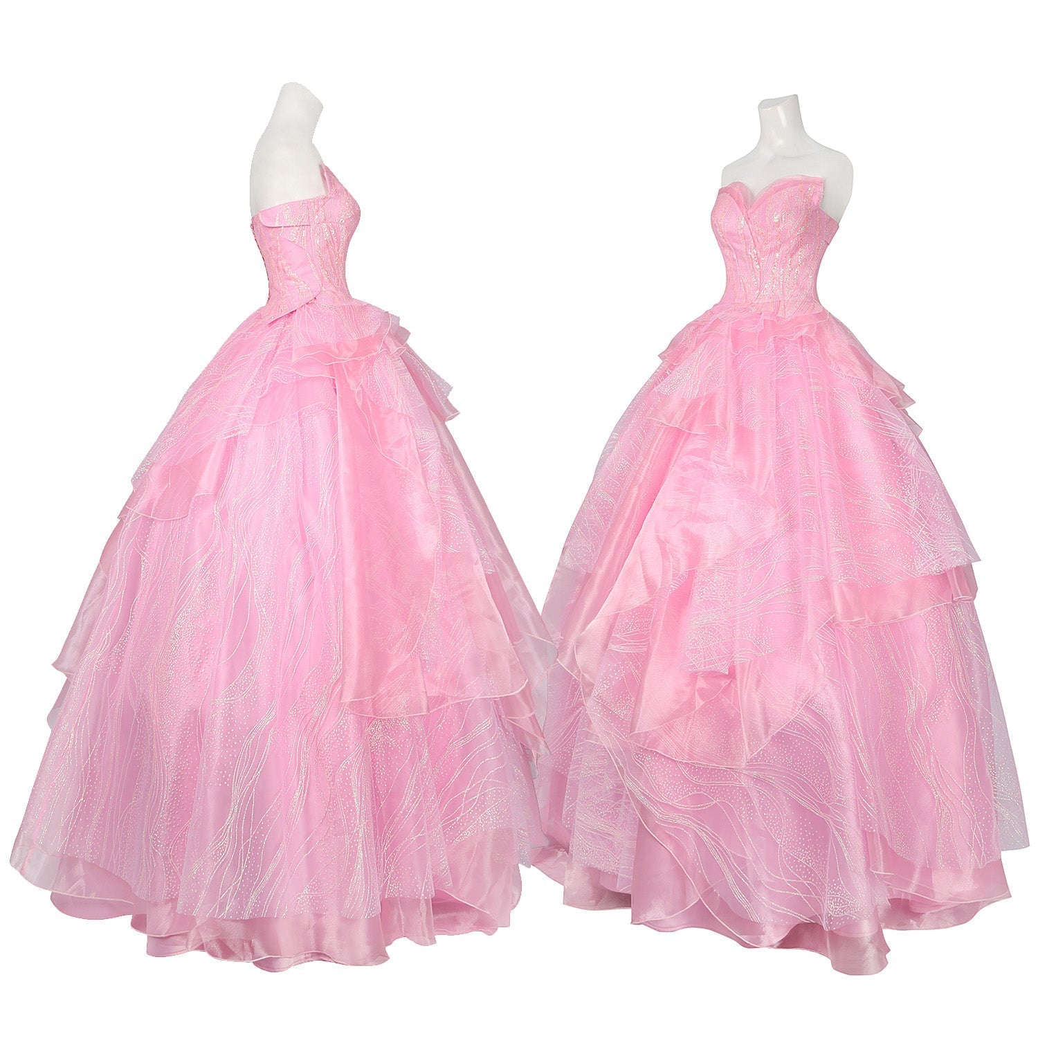 [ylevol] Wicked Part One Galinda Female Dress with Crown Cosplay Costumes