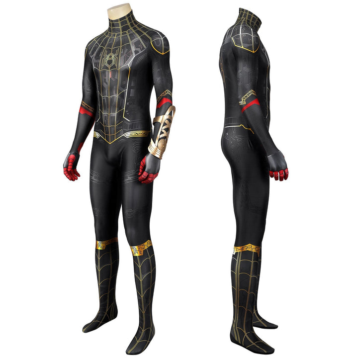 [ylevol] Spider-Man 3 No Way Home Peter Parker Black Gold Suit Jumpsuit Costumes