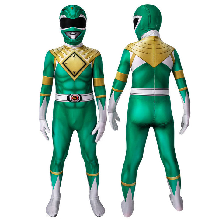 [ylevol] Mighty Morphin Power Rangers Yamato Tribe Knight Burai Green Kids Costumes