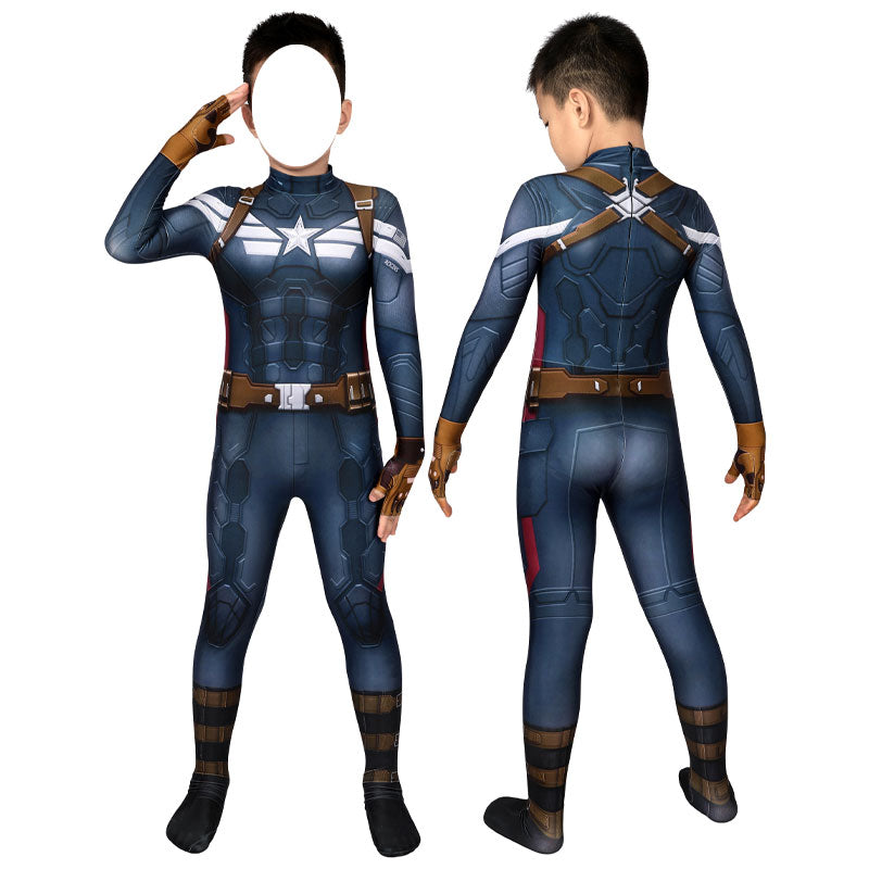 [ylevol] Captain America The Winter Soldier Steve Rogers Kids Jumpsuit Costumes