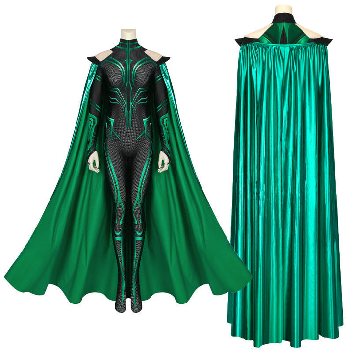 [ylevol] Thor 3 Ragnarok Trailer Hela Jumpsuit with Cloak Cosplay Costumes