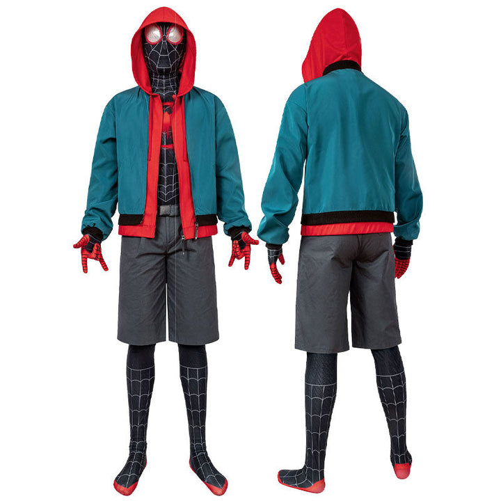 [ylevol] Spider-Man Into the Spider-Verse Miles Morales Jumpsuit with Coat Fullset Costumes