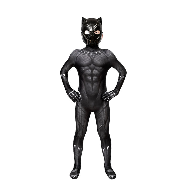 [ylevol] Captain America Civil War Black Panther Kids Jumpsuit with Mask Costume