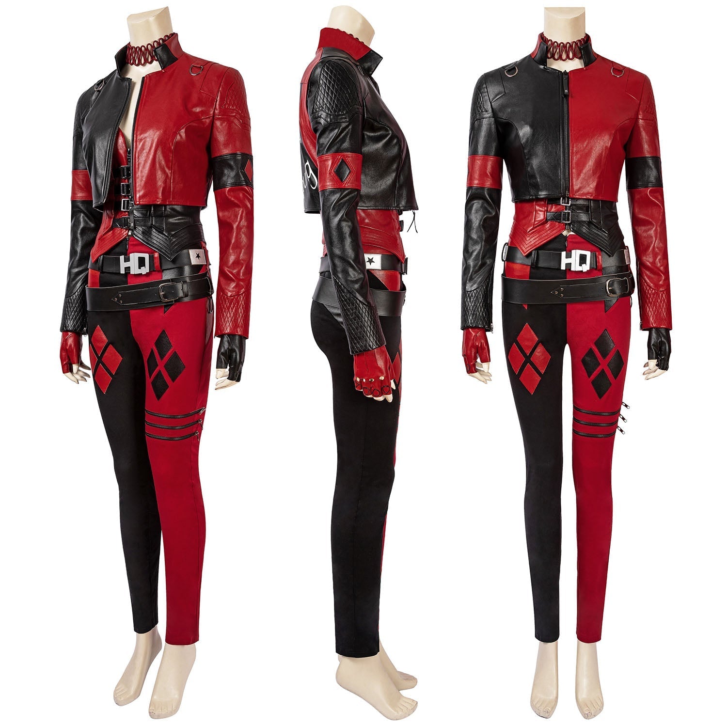 [ylevol] The Suicide Squad 2 Harley Quinn Fight Suit Leather Cosplay Costumes