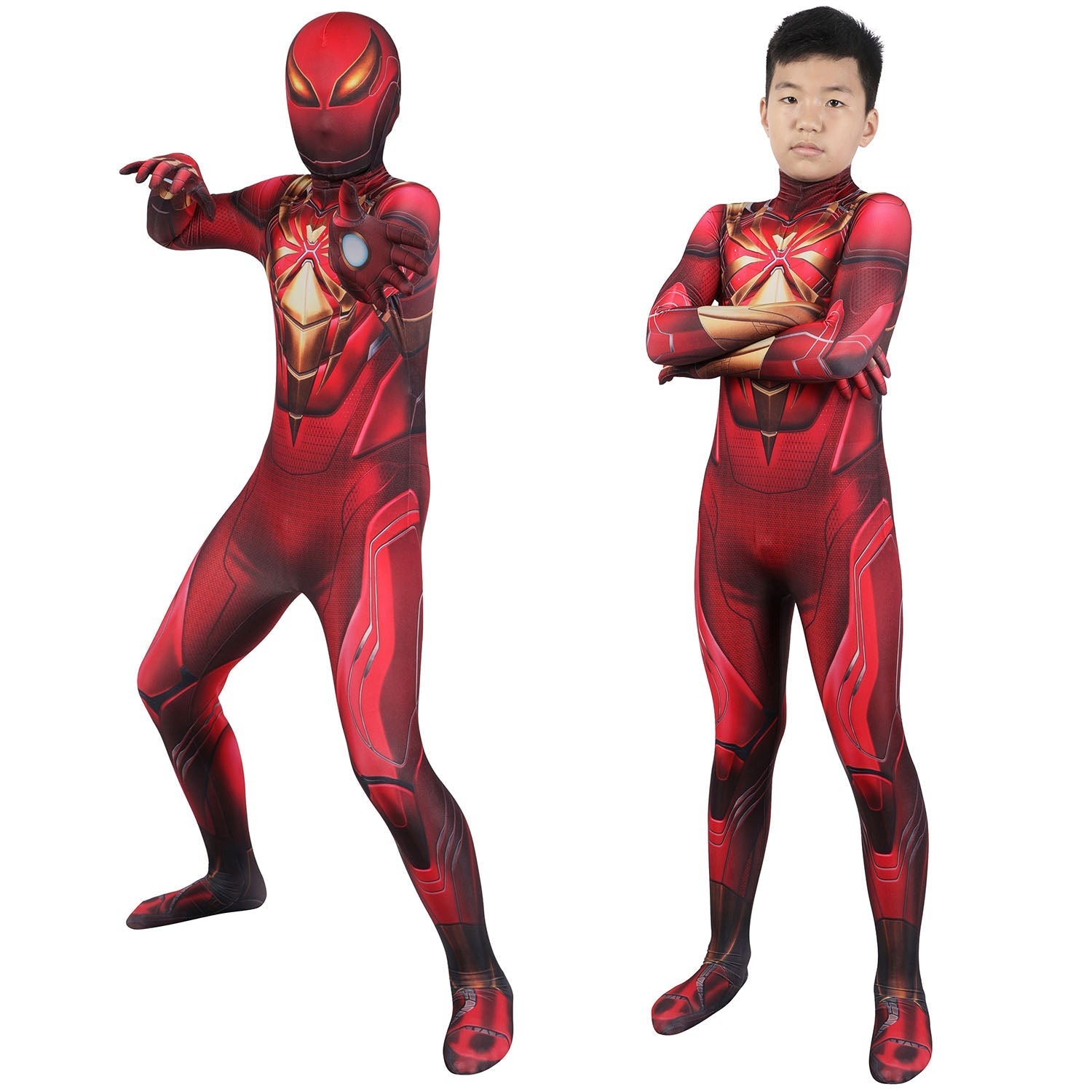 [ylevol] Marvel's Spider-Man Iron Spider Armor Kids Jumpsuit Cosplay Costumes