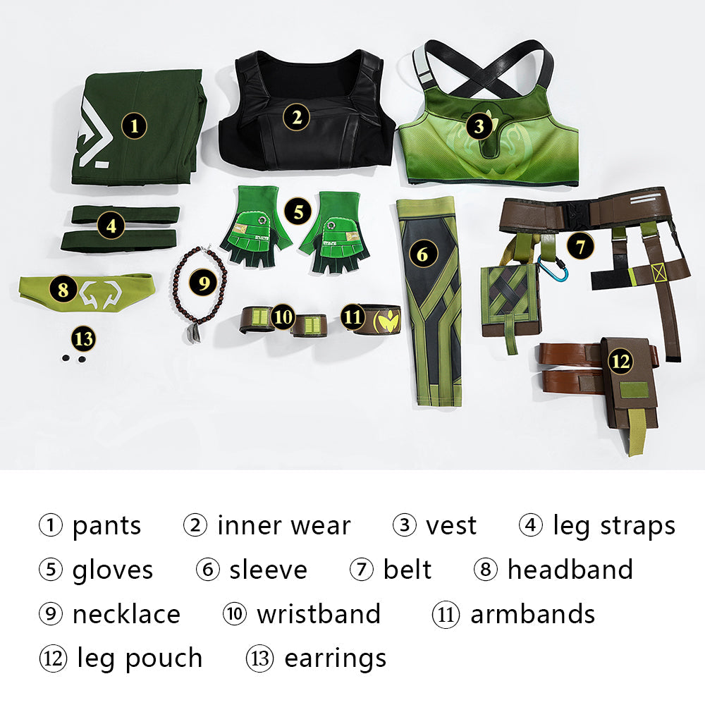 [ylevol] Valorant Skye Full Set Outfit Female Halloween Cosplay Costumes