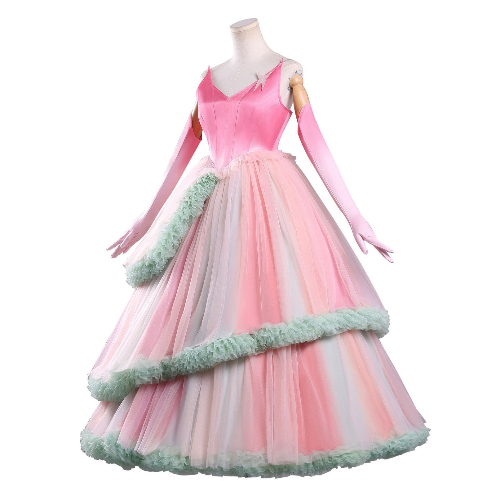 [ylevol] Wicked: For Good Witch Glinda Pink Green Dress Cosplay Costumes