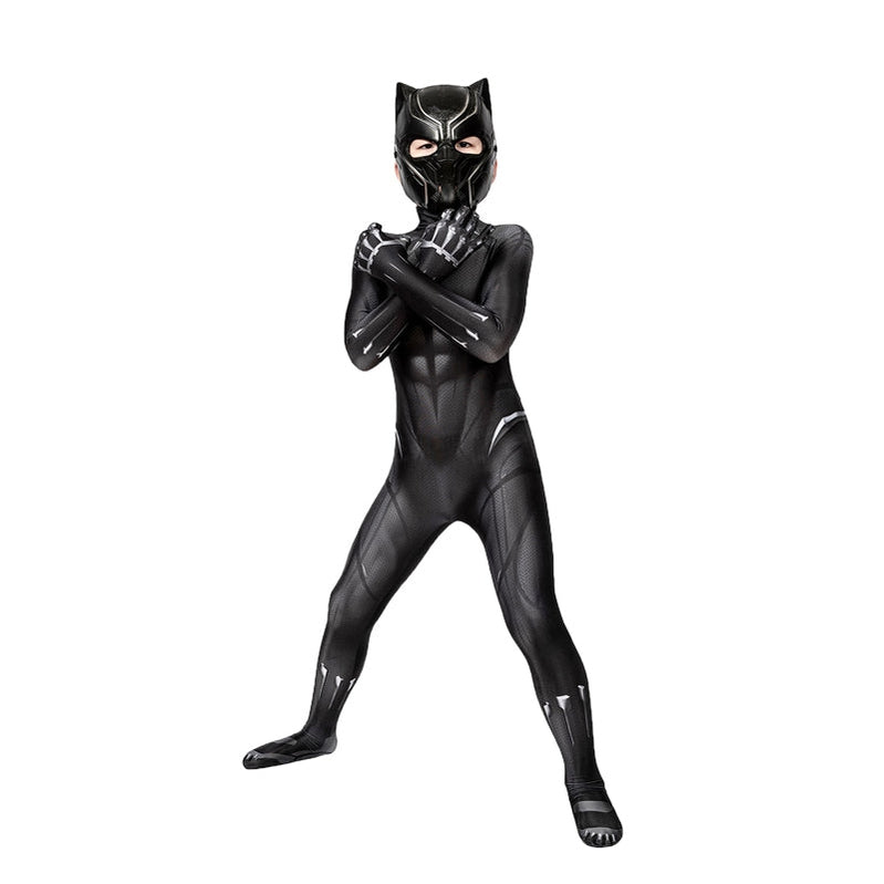 [ylevol] Captain America Civil War Black Panther Kids Jumpsuit with Mask Costume