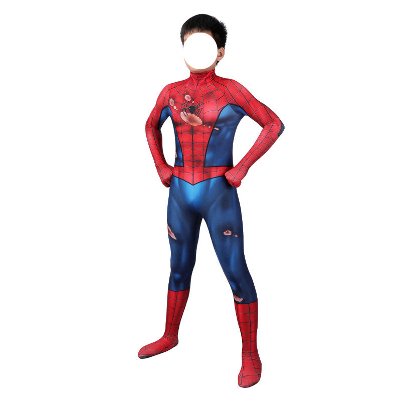 [ylevol] Spider-Man PS5 Classic Suit Damaged Kids Jumpsuit Cosplay Costumes