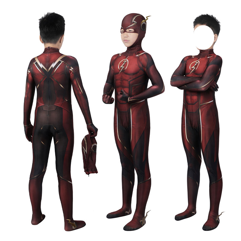 [ylevol] Injustice 2 The Flash Jumpsuit Kids Cosplay Costumes