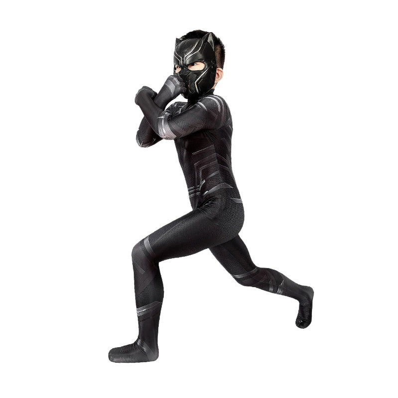 [ylevol] Black Panther Children Jumpsuit with Mask Cosplay Costume