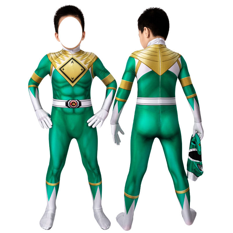 [ylevol] Mighty Morphin Power Rangers Yamato Tribe Knight Burai Green Kids Costumes