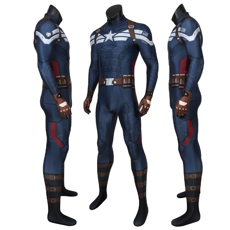 [ylevol] Captain America The Winter Soldier Steve Rogers Jumpsuit Costumes