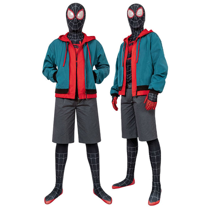 [ylevol] Spider-Man Into the Spider-Verse Miles Morales Jumpsuit with Coat Fullset Costumes