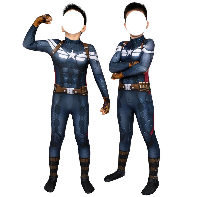 [ylevol] Captain America The Winter Soldier Steve Rogers Kids Jumpsuit Costumes
