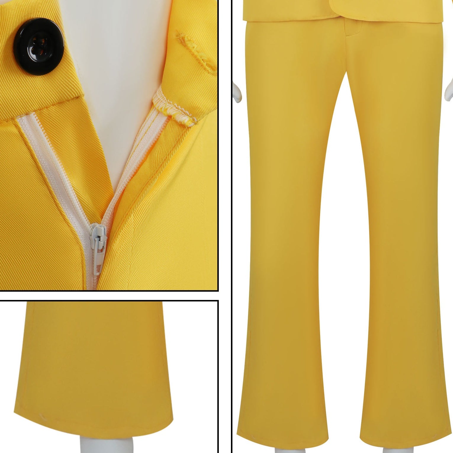 [ylevol] Beetle Juice Shrunken Head Bob Yellow Suit Halloween Cosplay Costumes