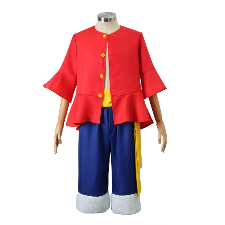 [ylevol] Anime Navigation Monkey D. Luffy Red Shirt Fullset Cosplay Costumes