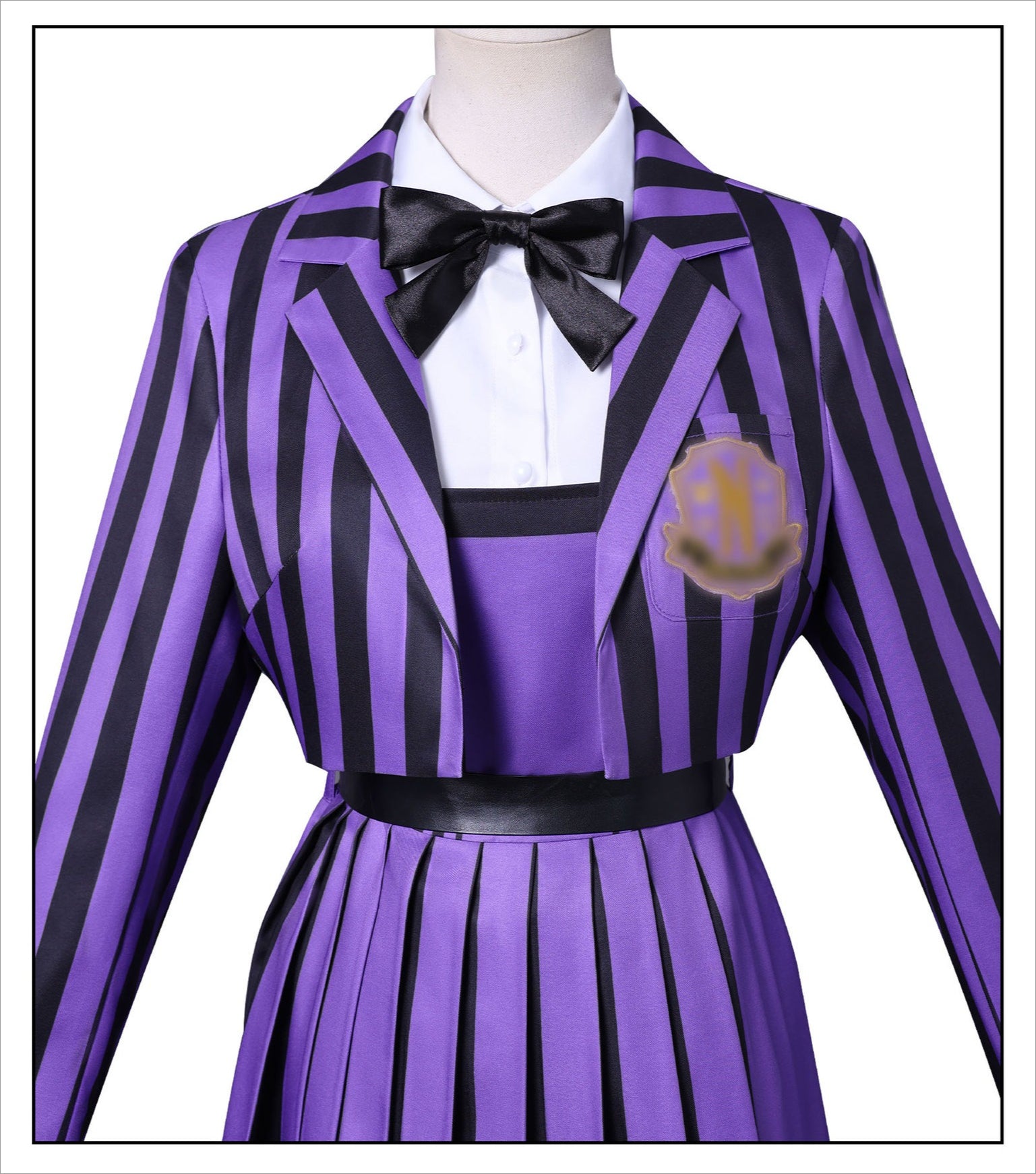 [ylevol] Wednesday 2 Addams Nevermore Academy Purple Short Uniform Adult Kids Costumes