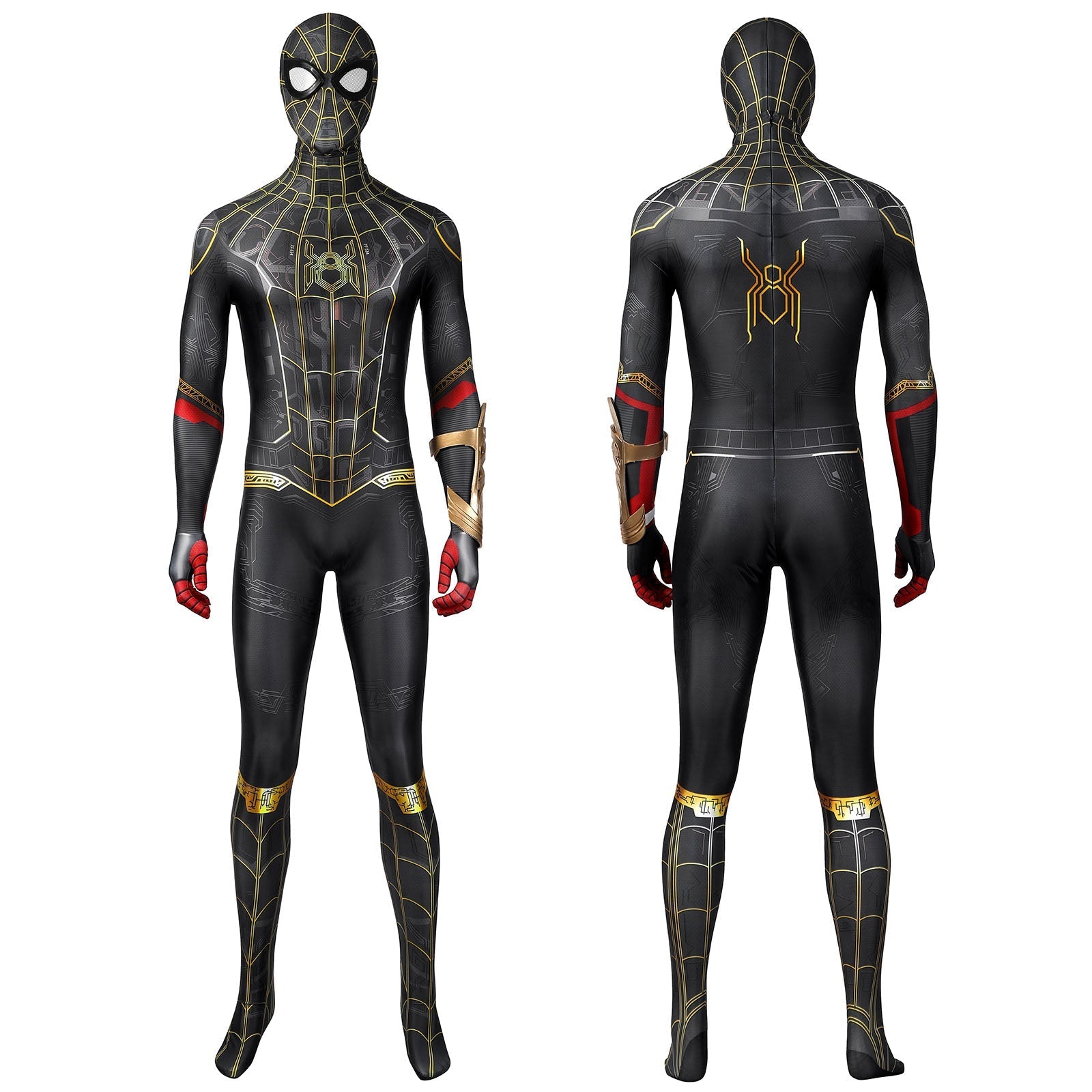 [ylevol] Spider-Man 3 No Way Home Peter Parker Black Gold Suit Jumpsuit Costumes