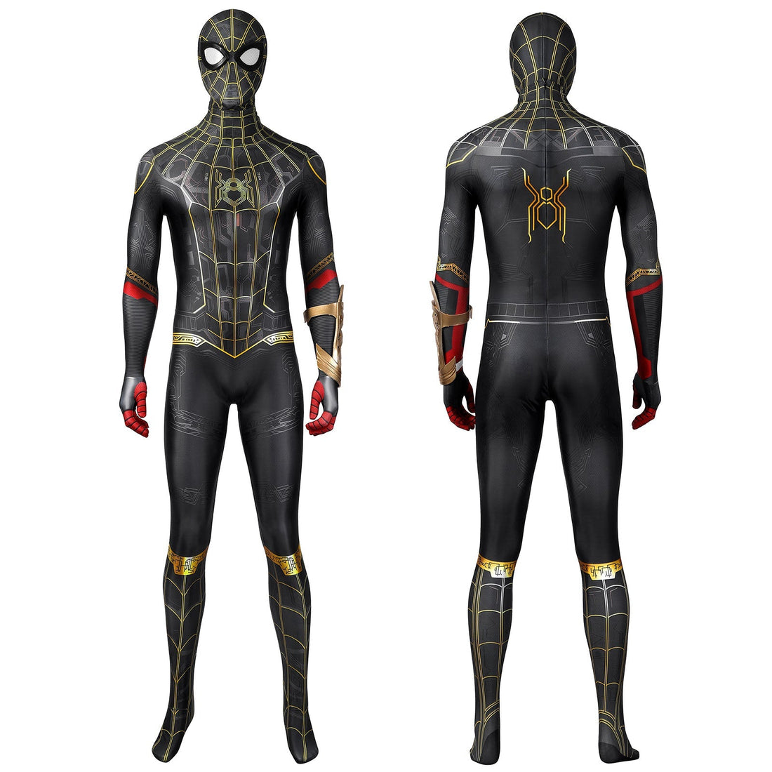 [ylevol] Spider-Man 3 No Way Home Peter Parker Black Gold Suit Jumpsuit Costumes