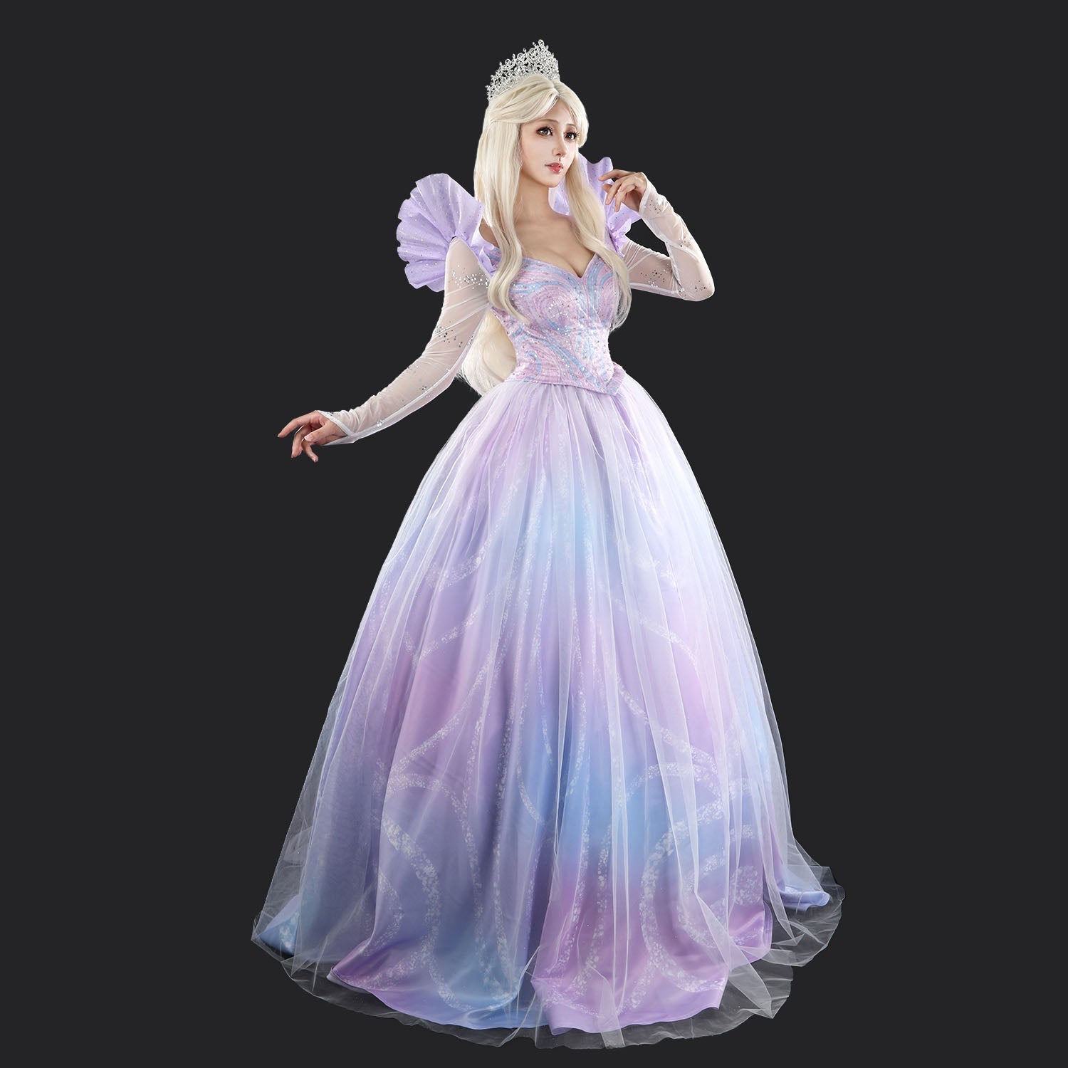 [ylevol] Wicked: For Good Part Two Galinda Dress with Crown Cosplay Costumes