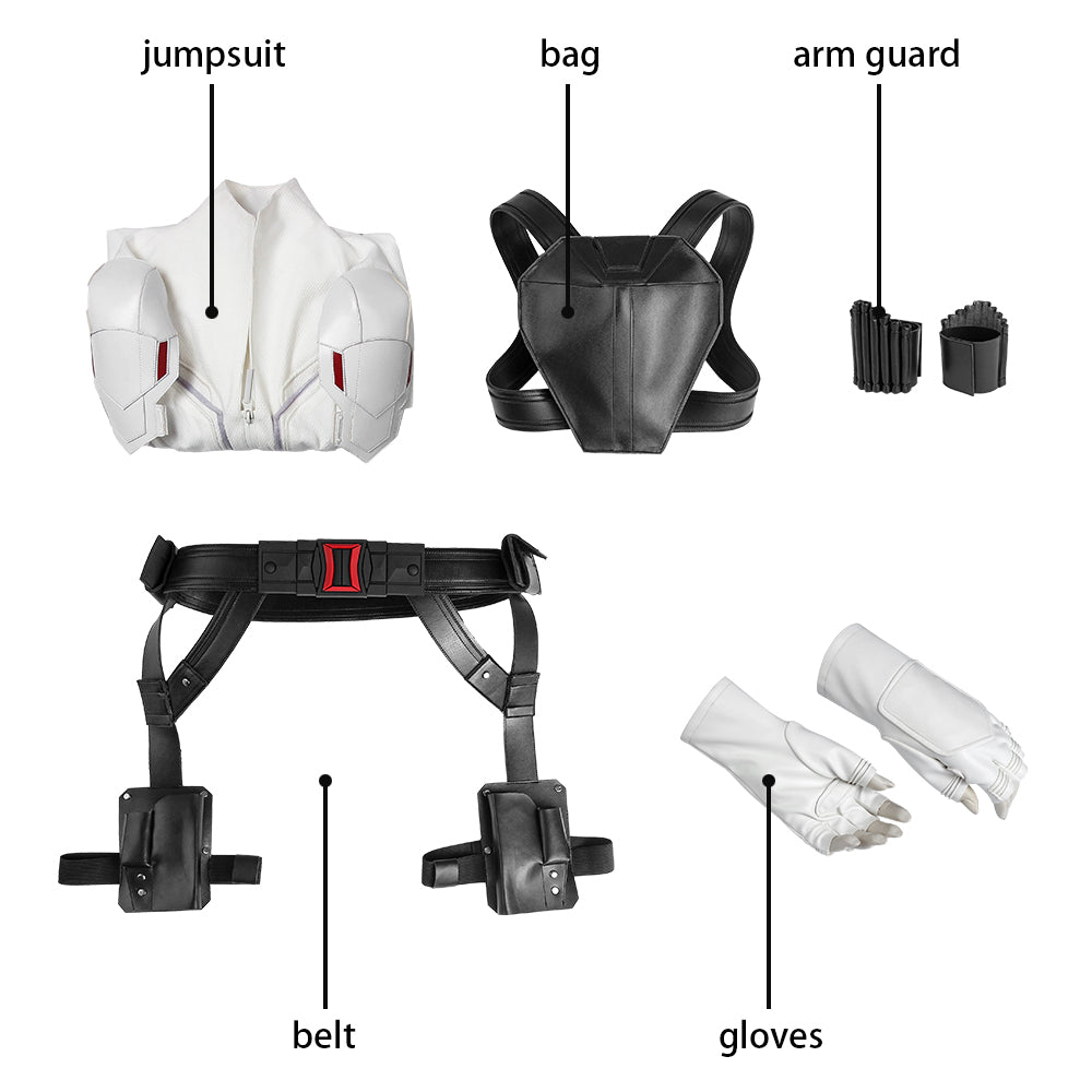 [ylevol] Black Widow Natasha Romanoff White Suit Female Cosplay Costumes