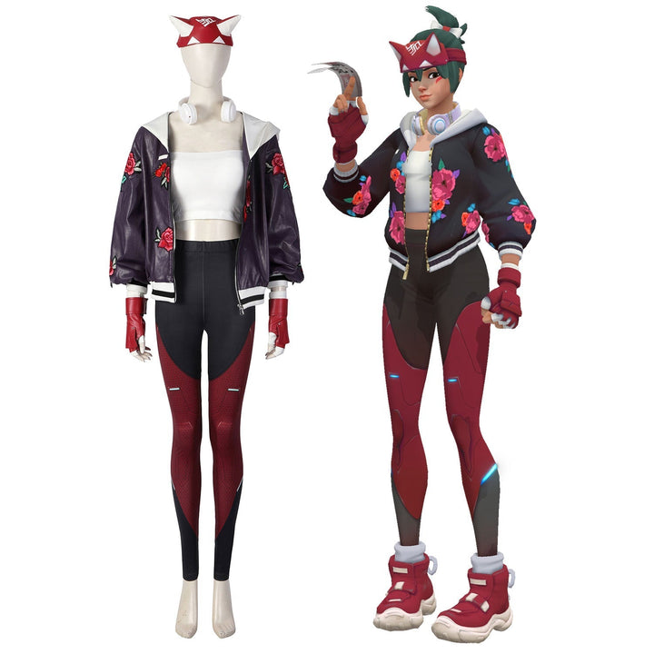 [ylevol] Overwatch 2 OW Kiriko Leather Outfit Female Cosplay Costumes