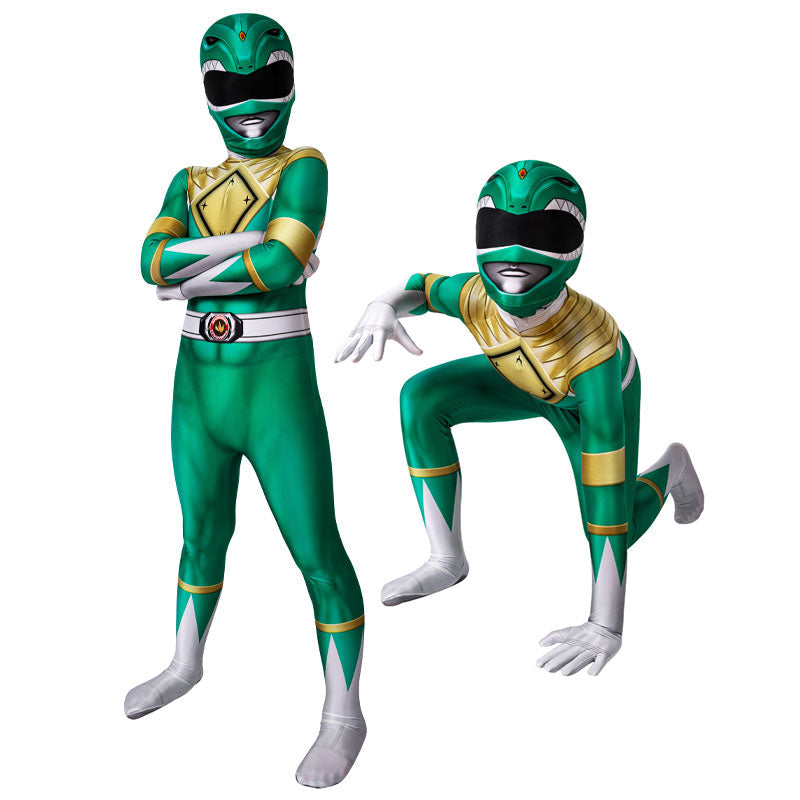 [ylevol] Mighty Morphin Power Rangers Yamato Tribe Knight Burai Green Kids Costumes
