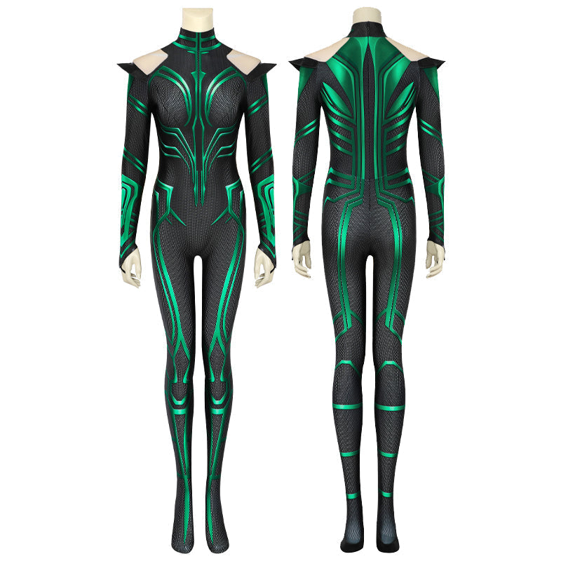 [ylevol] Thor 3 Ragnarok Trailer Hela Jumpsuit with Cloak Cosplay Costumes