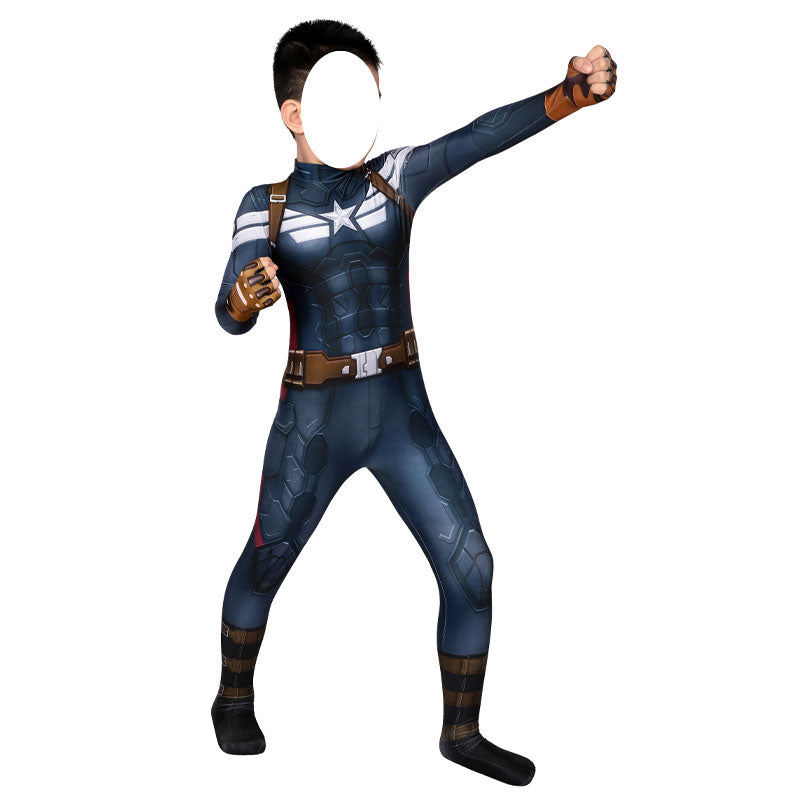 [ylevol] Captain America The Winter Soldier Steve Rogers Kids Jumpsuit Costumes