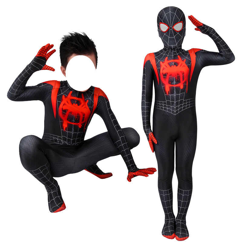 [ylevol] Spider-Man Into the Spider-Verse Miles Morales Kids Jumpsuit Costumes