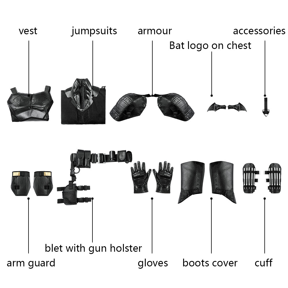 [ylevol] The Batman 2022 Movie Bruce Wayne Robert Pattinson Male Top Costumes