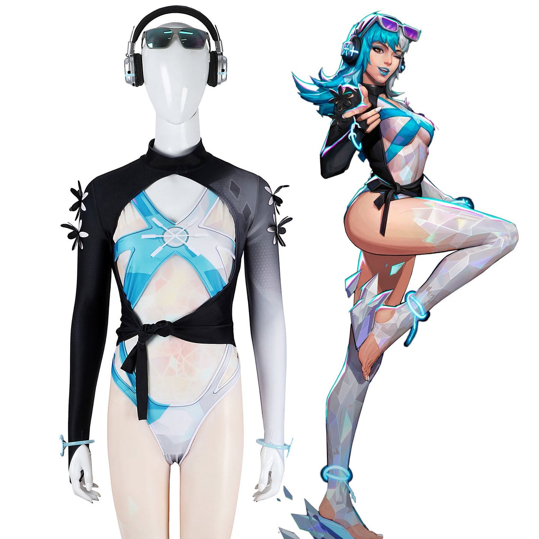 [ylevol] Marvel Rivals Luna Snow Swimsuit Top Full Cosplay Costumes