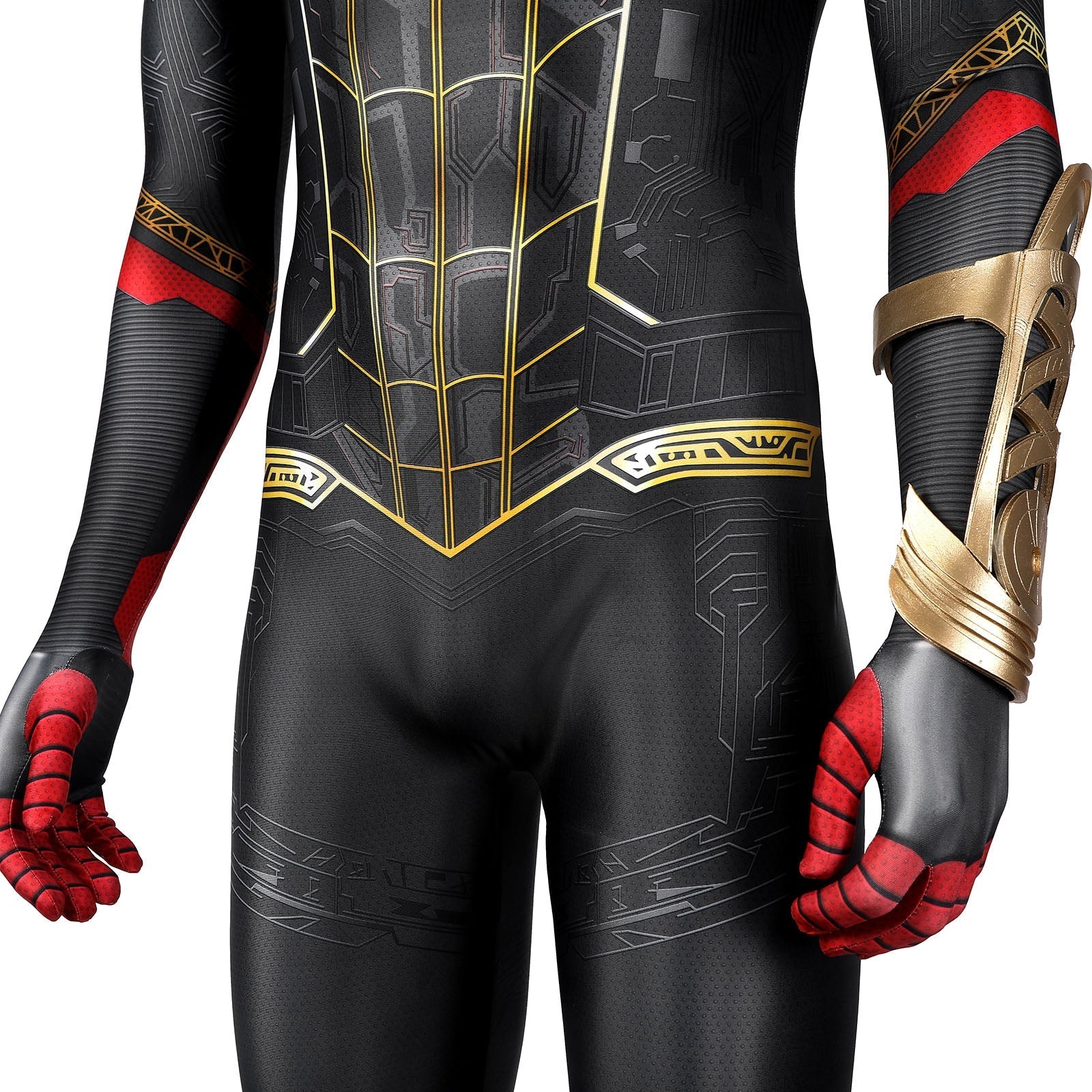 [ylevol] Spider-Man 3 No Way Home Peter Parker Black Gold Suit Jumpsuit Costumes