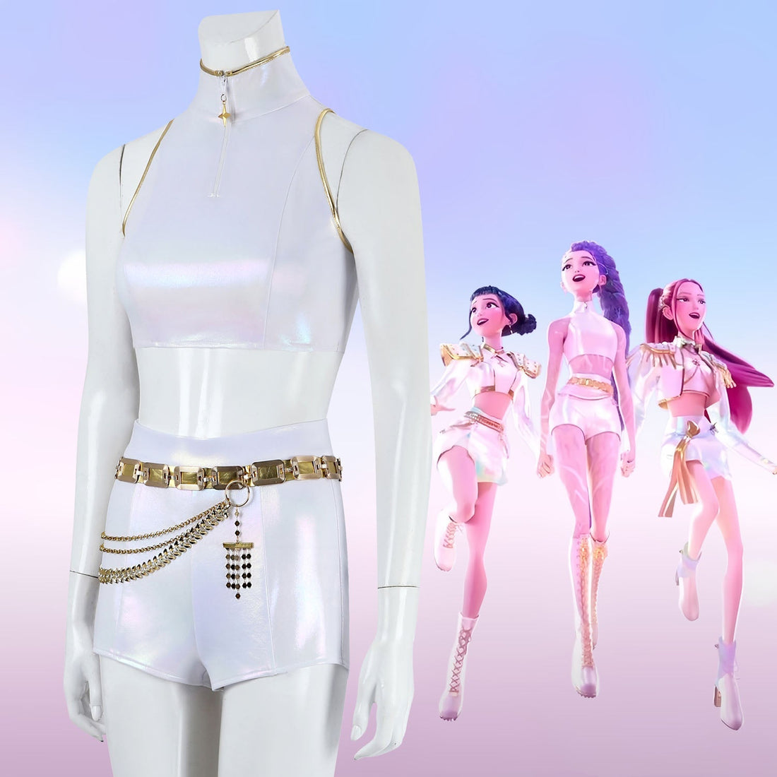 [ylevol] KPop Demon Hunters Rumi White Stage Outfit Cosplay Costumes