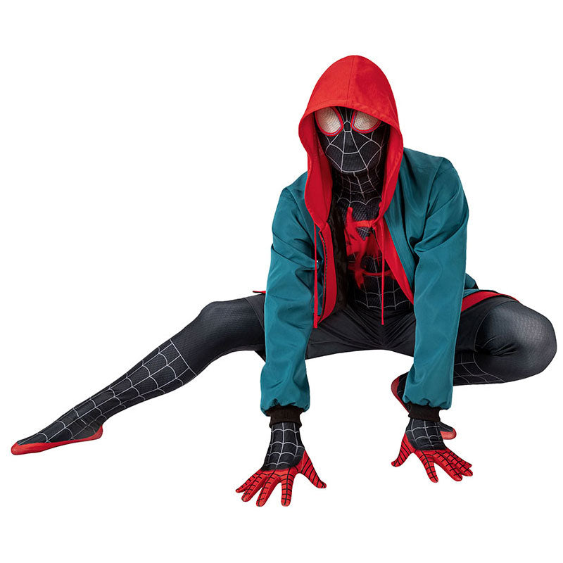 [ylevol] Spider-Man Into the Spider-Verse Miles Morales Jumpsuit with Coat Fullset Costumes