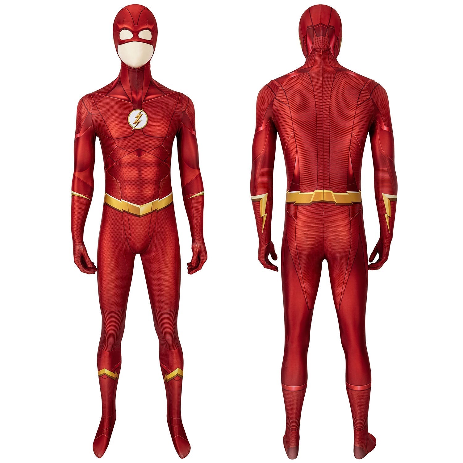 [ylevol] The Flash Season 5 Barry Allen Male Jumpsuit with Mask Costumes